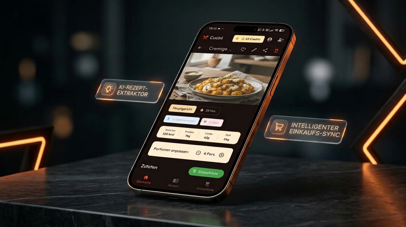 Cucini App Vorschau auf Smartphone